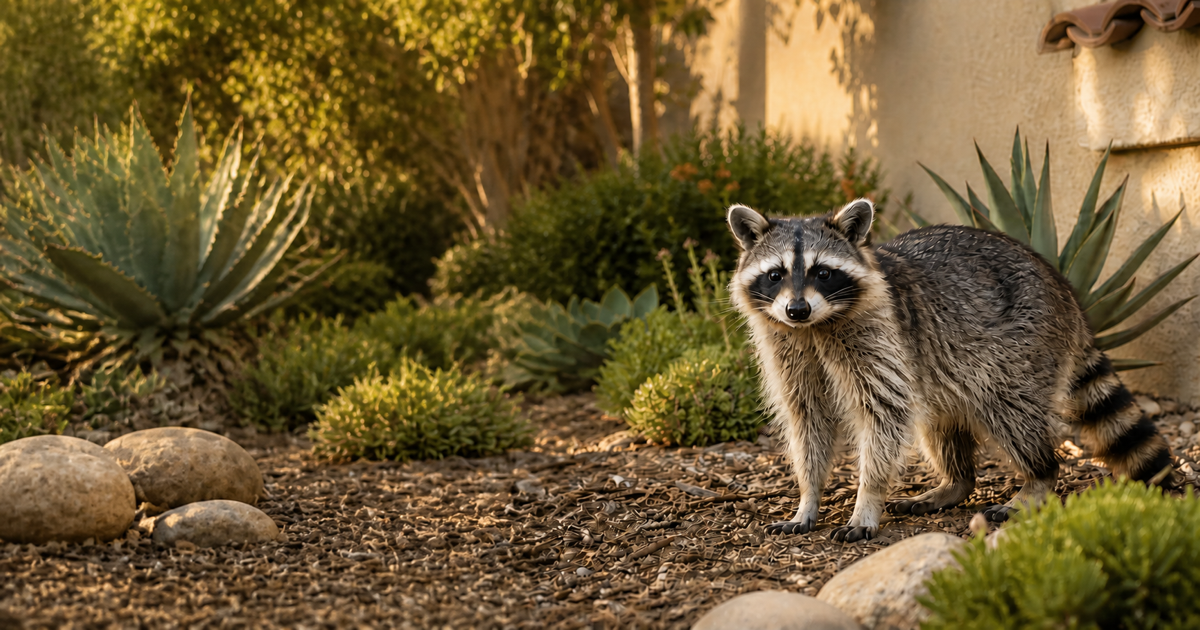 Raccoon near a Southern California home